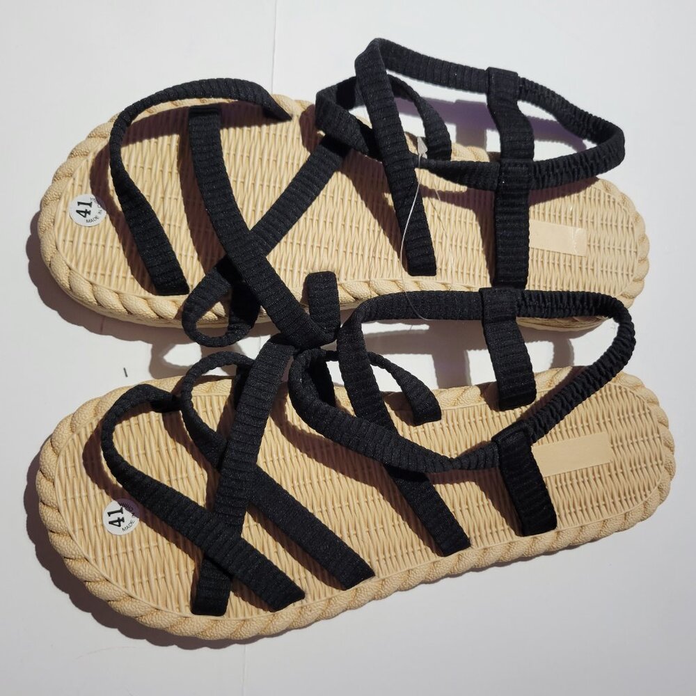 Women Minimalist Open Toe Sandals Black Size US 9 NEW - Picture 2 of 2